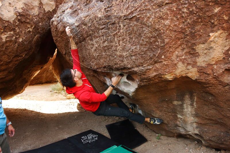 Bouldering in Hueco Tanks on 11/10/2019 with Blue Lizard Climbing and Yoga

Filename: SRM_20191110_1109300.jpg
Aperture: f/4.0
Shutter Speed: 1/400
Body: Canon EOS-1D Mark II
Lens: Canon EF 16-35mm f/2.8 L