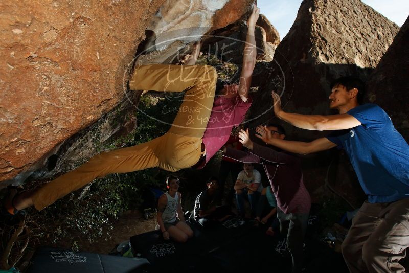 Bouldering in Hueco Tanks on 11/10/2019 with Blue Lizard Climbing and Yoga

Filename: SRM_20191110_1659040.jpg
Aperture: f/8.0
Shutter Speed: 1/250
Body: Canon EOS-1D Mark II
Lens: Canon EF 16-35mm f/2.8 L