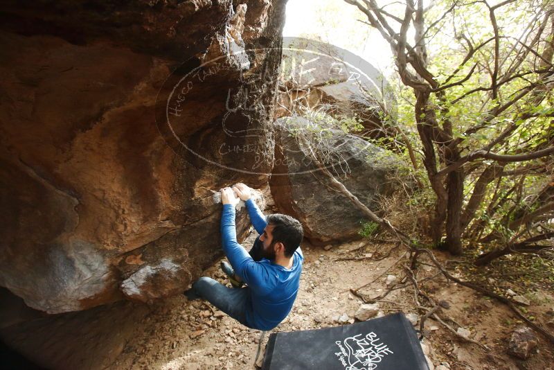Bouldering in Hueco Tanks on 11/17/2019 with Blue Lizard Climbing and Yoga

Filename: SRM_20191117_1514180.jpg
Aperture: f/5.6
Shutter Speed: 1/250
Body: Canon EOS-1D Mark II
Lens: Canon EF 16-35mm f/2.8 L