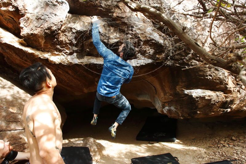 Bouldering in Hueco Tanks on 11/17/2019 with Blue Lizard Climbing and Yoga

Filename: SRM_20191117_1514440.jpg
Aperture: f/7.1
Shutter Speed: 1/250
Body: Canon EOS-1D Mark II
Lens: Canon EF 16-35mm f/2.8 L
