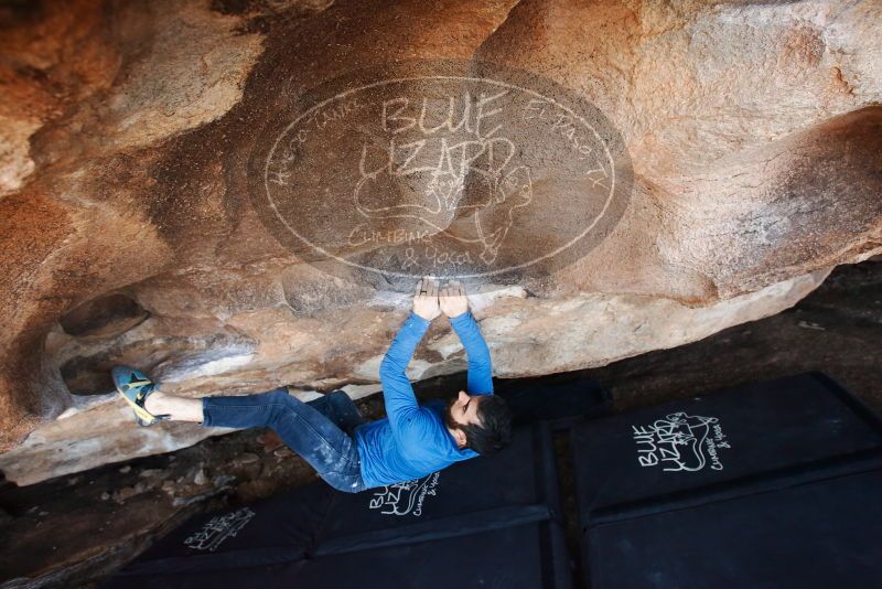 Bouldering in Hueco Tanks on 11/17/2019 with Blue Lizard Climbing and Yoga

Filename: SRM_20191117_1550130.jpg
Aperture: f/5.0
Shutter Speed: 1/250
Body: Canon EOS-1D Mark II
Lens: Canon EF 16-35mm f/2.8 L