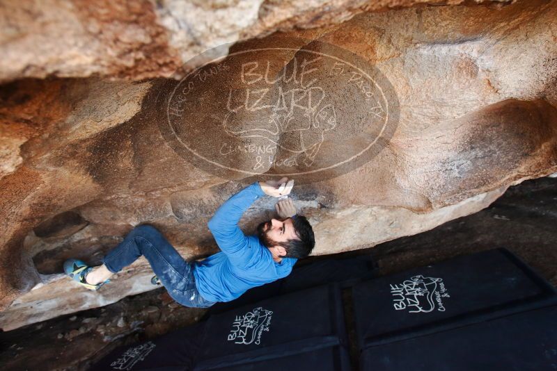Bouldering in Hueco Tanks on 11/17/2019 with Blue Lizard Climbing and Yoga

Filename: SRM_20191117_1550210.jpg
Aperture: f/5.0
Shutter Speed: 1/250
Body: Canon EOS-1D Mark II
Lens: Canon EF 16-35mm f/2.8 L
