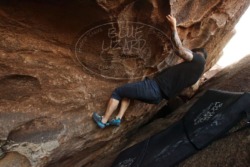 Bouldering in Hueco Tanks on 11/17/2019 with Blue Lizard Climbing and Yoga

Filename: SRM_20191117_1617400.jpg
Aperture: f/5.0
Shutter Speed: 1/250
Body: Canon EOS-1D Mark II
Lens: Canon EF 16-35mm f/2.8 L