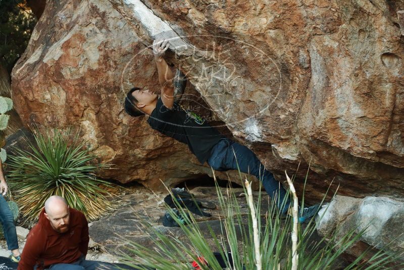 Bouldering in Hueco Tanks on 11/18/2019 with Blue Lizard Climbing and Yoga

Filename: SRM_20191118_1758060.jpg
Aperture: f/3.5
Shutter Speed: 1/250
Body: Canon EOS-1D Mark II
Lens: Canon EF 50mm f/1.8 II