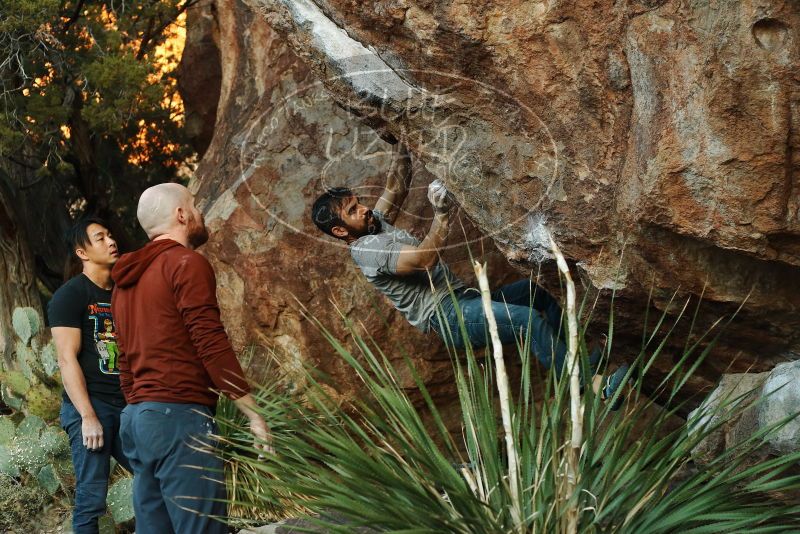 Bouldering in Hueco Tanks on 11/18/2019 with Blue Lizard Climbing and Yoga

Filename: SRM_20191118_1803060.jpg
Aperture: f/3.5
Shutter Speed: 1/250
Body: Canon EOS-1D Mark II
Lens: Canon EF 50mm f/1.8 II