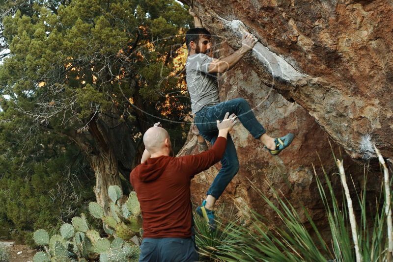 Bouldering in Hueco Tanks on 11/18/2019 with Blue Lizard Climbing and Yoga

Filename: SRM_20191118_1803301.jpg
Aperture: f/3.5
Shutter Speed: 1/250
Body: Canon EOS-1D Mark II
Lens: Canon EF 50mm f/1.8 II