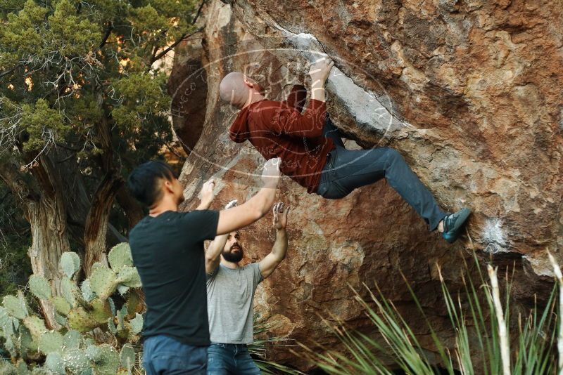 Bouldering in Hueco Tanks on 11/18/2019 with Blue Lizard Climbing and Yoga

Filename: SRM_20191118_1804450.jpg
Aperture: f/3.2
Shutter Speed: 1/250
Body: Canon EOS-1D Mark II
Lens: Canon EF 50mm f/1.8 II