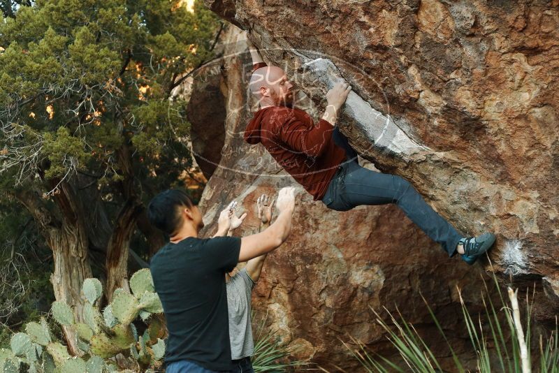Bouldering in Hueco Tanks on 11/18/2019 with Blue Lizard Climbing and Yoga

Filename: SRM_20191118_1804470.jpg
Aperture: f/3.2
Shutter Speed: 1/250
Body: Canon EOS-1D Mark II
Lens: Canon EF 50mm f/1.8 II