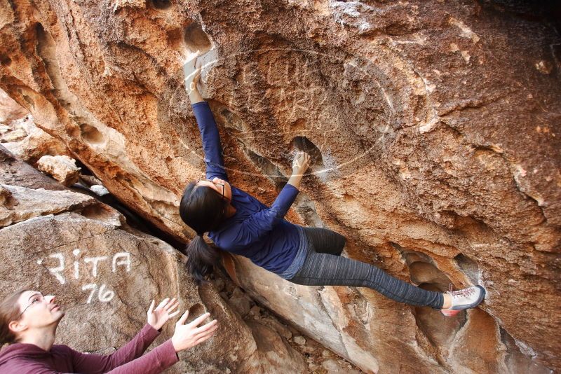 Bouldering in Hueco Tanks on 11/16/2019 with Blue Lizard Climbing and Yoga

Filename: SRM_20191116_1050040.jpg
Aperture: f/4.0
Shutter Speed: 1/250
Body: Canon EOS-1D Mark II
Lens: Canon EF 16-35mm f/2.8 L