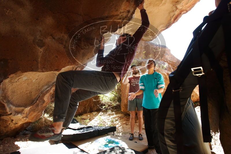Bouldering in Hueco Tanks on 11/16/2019 with Blue Lizard Climbing and Yoga

Filename: SRM_20191116_1158380.jpg
Aperture: f/5.6
Shutter Speed: 1/200
Body: Canon EOS-1D Mark II
Lens: Canon EF 16-35mm f/2.8 L