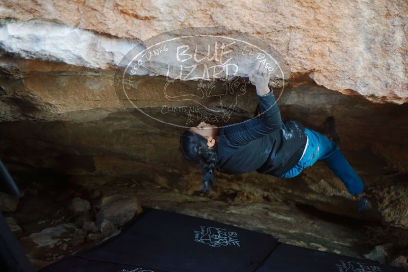 Bouldering in Hueco Tanks on 11/23/2019 with Blue Lizard Climbing and Yoga

Filename: SRM_20191123_1634060.jpg
Aperture: f/1.8
Shutter Speed: 1/250
Body: Canon EOS-1D Mark II
Lens: Canon EF 50mm f/1.8 II
