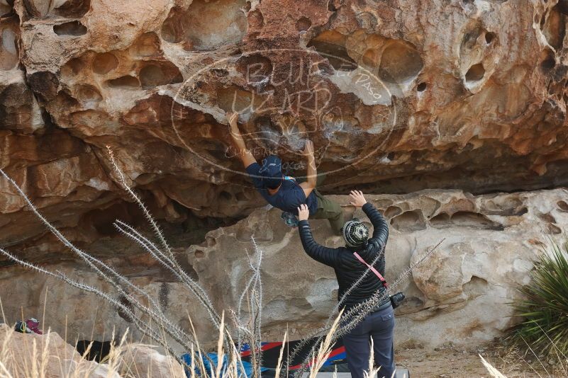 Bouldering in Hueco Tanks on 11/24/2019 with Blue Lizard Climbing and Yoga

Filename: SRM_20191124_1020360.jpg
Aperture: f/6.3
Shutter Speed: 1/250
Body: Canon EOS-1D Mark II
Lens: Canon EF 50mm f/1.8 II
