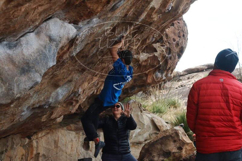 Bouldering in Hueco Tanks on 11/24/2019 with Blue Lizard Climbing and Yoga

Filename: SRM_20191124_1042090.jpg
Aperture: f/6.3
Shutter Speed: 1/320
Body: Canon EOS-1D Mark II
Lens: Canon EF 50mm f/1.8 II