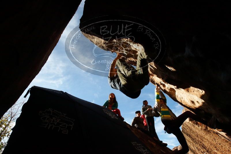 Bouldering in Hueco Tanks on 11/24/2019 with Blue Lizard Climbing and Yoga

Filename: SRM_20191124_1637300.jpg
Aperture: f/18.0
Shutter Speed: 1/250
Body: Canon EOS-1D Mark II
Lens: Canon EF 16-35mm f/2.8 L