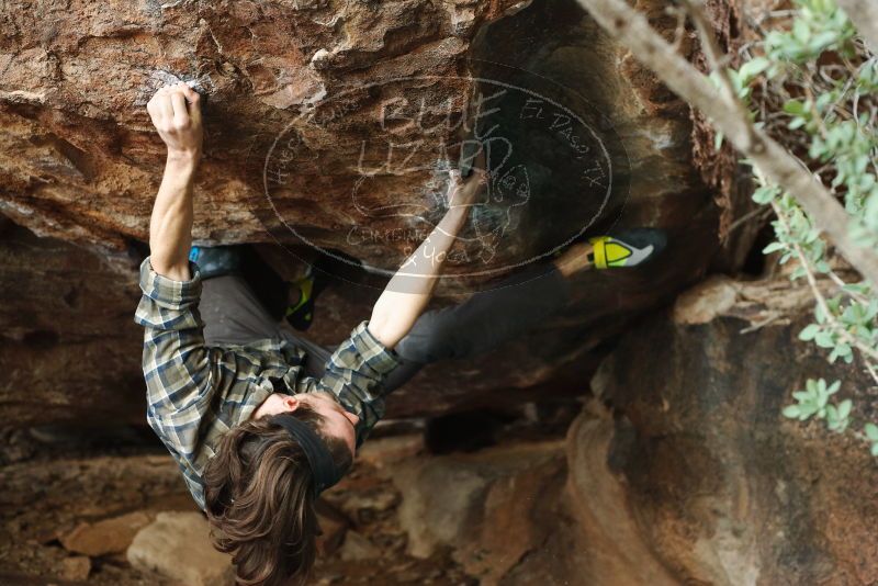 Bouldering in Hueco Tanks on 11/25/2019 with Blue Lizard Climbing and Yoga

Filename: SRM_20191125_1643590.jpg
Aperture: f/3.2
Shutter Speed: 1/250
Body: Canon EOS-1D Mark II
Lens: Canon EF 50mm f/1.8 II