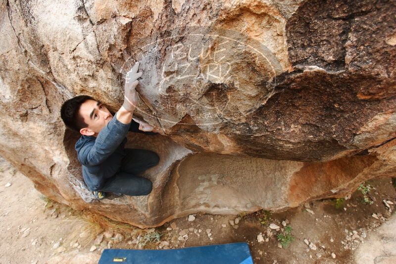 Bouldering in Hueco Tanks on 11/25/2019 with Blue Lizard Climbing and Yoga

Filename: SRM_20191125_1235120.jpg
Aperture: f/5.6
Shutter Speed: 1/250
Body: Canon EOS-1D Mark II
Lens: Canon EF 16-35mm f/2.8 L