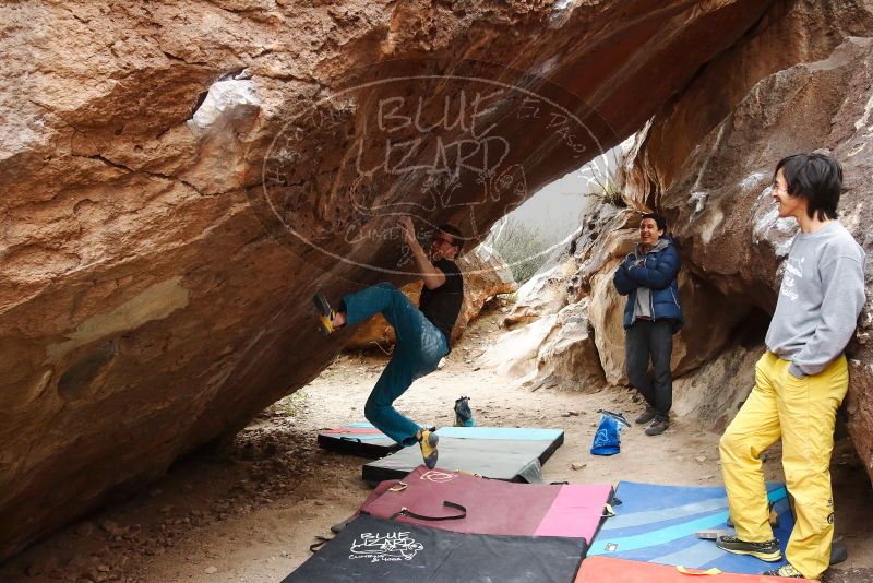 Bouldering in Hueco Tanks on 11/25/2019 with Blue Lizard Climbing and Yoga

Filename: SRM_20191125_1245452.jpg
Aperture: f/5.6
Shutter Speed: 1/250
Body: Canon EOS-1D Mark II
Lens: Canon EF 16-35mm f/2.8 L