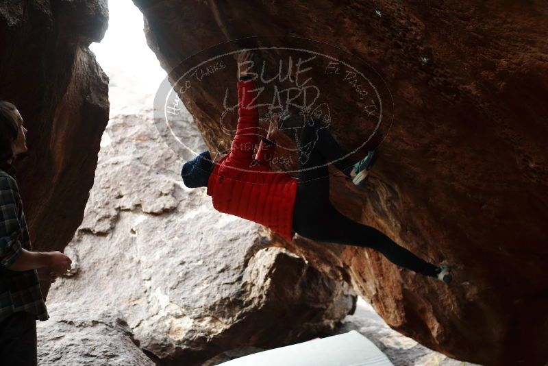 Bouldering in Hueco Tanks on 11/25/2019 with Blue Lizard Climbing and Yoga

Filename: SRM_20191125_1408120.jpg
Aperture: f/3.2
Shutter Speed: 1/320
Body: Canon EOS-1D Mark II
Lens: Canon EF 50mm f/1.8 II
