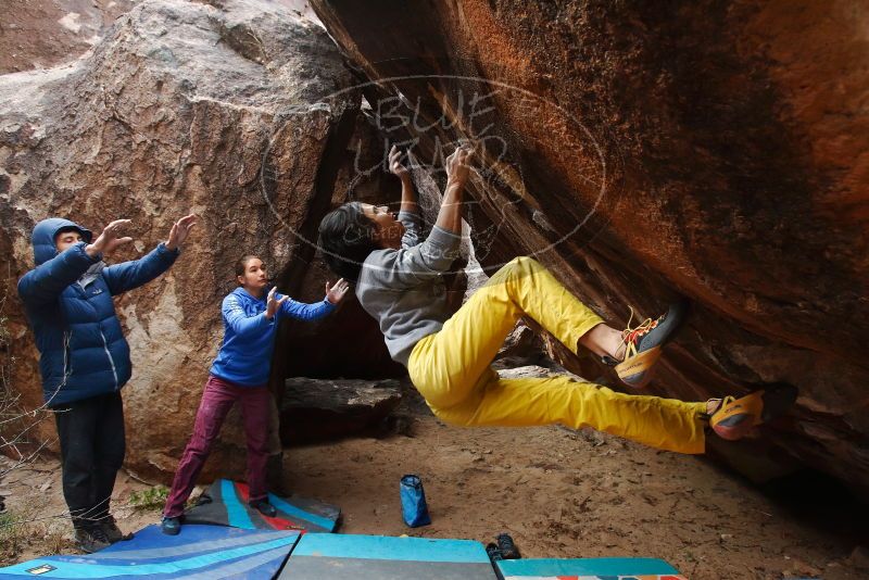 Bouldering in Hueco Tanks on 11/25/2019 with Blue Lizard Climbing and Yoga

Filename: SRM_20191125_1451330.jpg
Aperture: f/6.3
Shutter Speed: 1/250
Body: Canon EOS-1D Mark II
Lens: Canon EF 16-35mm f/2.8 L
