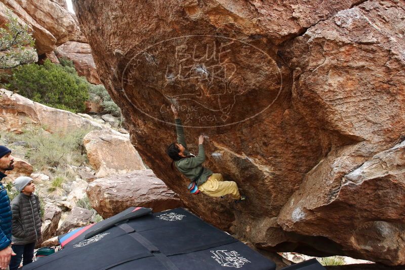 Bouldering in Hueco Tanks on 11/26/2019 with Blue Lizard Climbing and Yoga

Filename: SRM_20191126_1112180.jpg
Aperture: f/6.3
Shutter Speed: 1/250
Body: Canon EOS-1D Mark II
Lens: Canon EF 16-35mm f/2.8 L