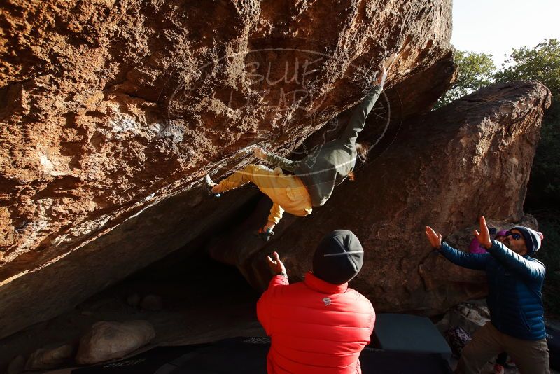 Bouldering in Hueco Tanks on 11/26/2019 with Blue Lizard Climbing and Yoga

Filename: SRM_20191126_1656400.jpg
Aperture: f/5.6
Shutter Speed: 1/250
Body: Canon EOS-1D Mark II
Lens: Canon EF 16-35mm f/2.8 L