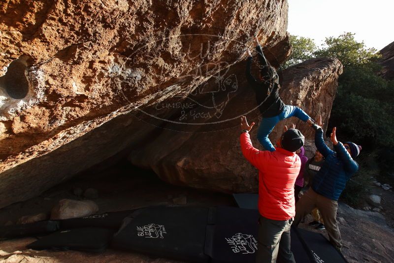 Bouldering in Hueco Tanks on 11/26/2019 with Blue Lizard Climbing and Yoga

Filename: SRM_20191126_1702590.jpg
Aperture: f/5.6
Shutter Speed: 1/250
Body: Canon EOS-1D Mark II
Lens: Canon EF 16-35mm f/2.8 L