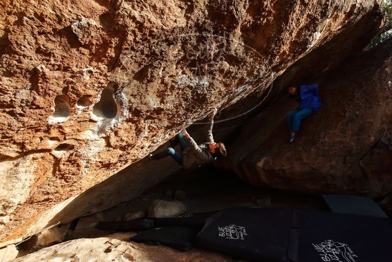 Bouldering in Hueco Tanks on 11/26/2019 with Blue Lizard Climbing and Yoga

Filename: SRM_20191126_1704340.jpg
Aperture: f/5.6
Shutter Speed: 1/250
Body: Canon EOS-1D Mark II
Lens: Canon EF 16-35mm f/2.8 L