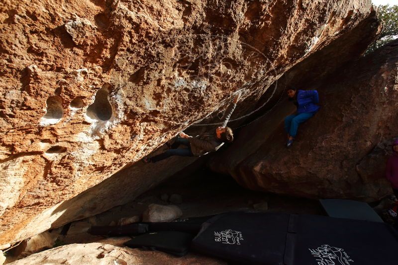 Bouldering in Hueco Tanks on 11/26/2019 with Blue Lizard Climbing and Yoga

Filename: SRM_20191126_1704350.jpg
Aperture: f/5.0
Shutter Speed: 1/250
Body: Canon EOS-1D Mark II
Lens: Canon EF 16-35mm f/2.8 L