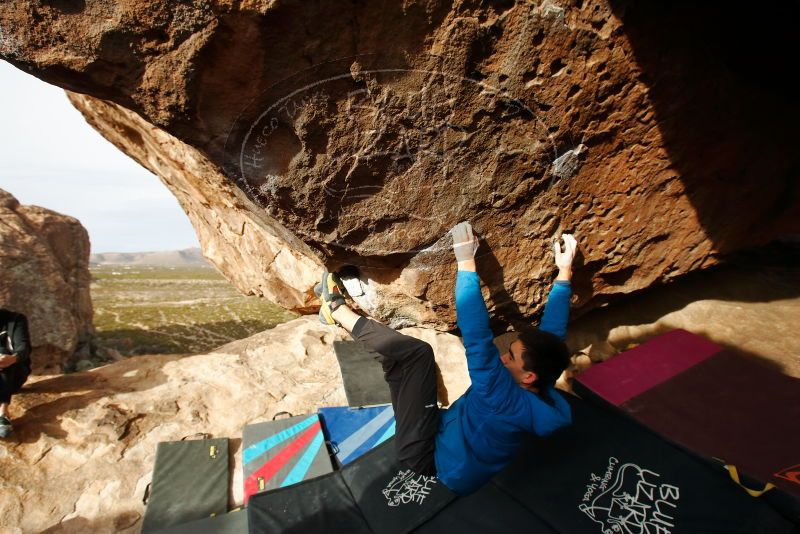 Bouldering in Hueco Tanks on 11/27/2019 with Blue Lizard Climbing and Yoga

Filename: SRM_20191127_0952451.jpg
Aperture: f/7.1
Shutter Speed: 1/250
Body: Canon EOS-1D Mark II
Lens: Canon EF 16-35mm f/2.8 L