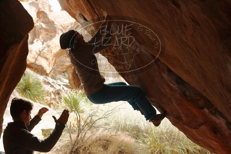 Bouldering in Hueco Tanks on 11/27/2019 with Blue Lizard Climbing and Yoga

Filename: SRM_20191127_1043190.jpg
Aperture: f/5.0
Shutter Speed: 1/250
Body: Canon EOS-1D Mark II
Lens: Canon EF 50mm f/1.8 II