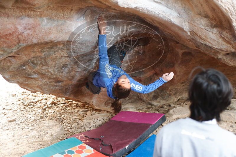 Bouldering in Hueco Tanks on 11/27/2019 with Blue Lizard Climbing and Yoga

Filename: SRM_20191127_1050480.jpg
Aperture: f/2.8
Shutter Speed: 1/250
Body: Canon EOS-1D Mark II
Lens: Canon EF 50mm f/1.8 II