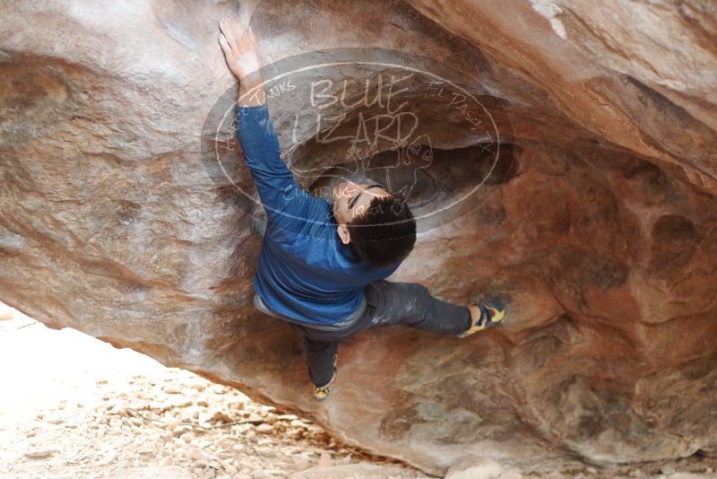 Bouldering in Hueco Tanks on 11/27/2019 with Blue Lizard Climbing and Yoga

Filename: SRM_20191127_1101492.jpg
Aperture: f/2.5
Shutter Speed: 1/250
Body: Canon EOS-1D Mark II
Lens: Canon EF 50mm f/1.8 II