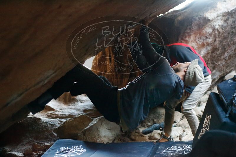 Bouldering in Hueco Tanks on 11/29/2019 with Blue Lizard Climbing and Yoga

Filename: SRM_20191129_1141520.jpg
Aperture: f/2.0
Shutter Speed: 1/250
Body: Canon EOS-1D Mark II
Lens: Canon EF 50mm f/1.8 II