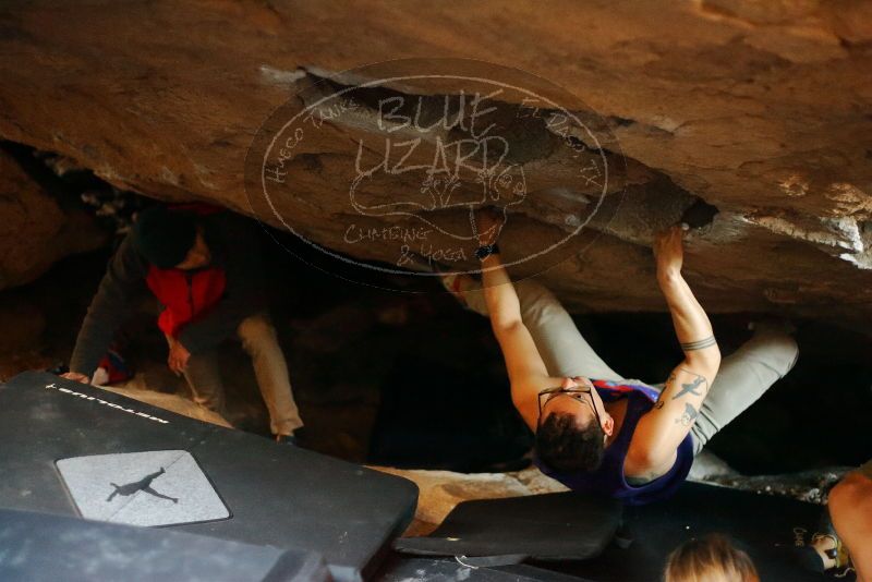 Bouldering in Hueco Tanks on 11/29/2019 with Blue Lizard Climbing and Yoga

Filename: SRM_20191129_1213470.jpg
Aperture: f/2.0
Shutter Speed: 1/250
Body: Canon EOS-1D Mark II
Lens: Canon EF 50mm f/1.8 II