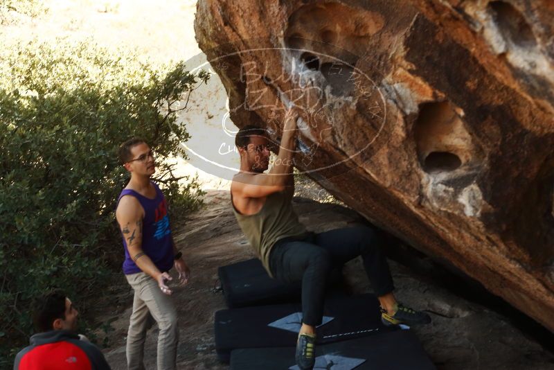 Bouldering in Hueco Tanks on 11/29/2019 with Blue Lizard Climbing and Yoga

Filename: SRM_20191129_1425240.jpg
Aperture: f/4.5
Shutter Speed: 1/250
Body: Canon EOS-1D Mark II
Lens: Canon EF 50mm f/1.8 II