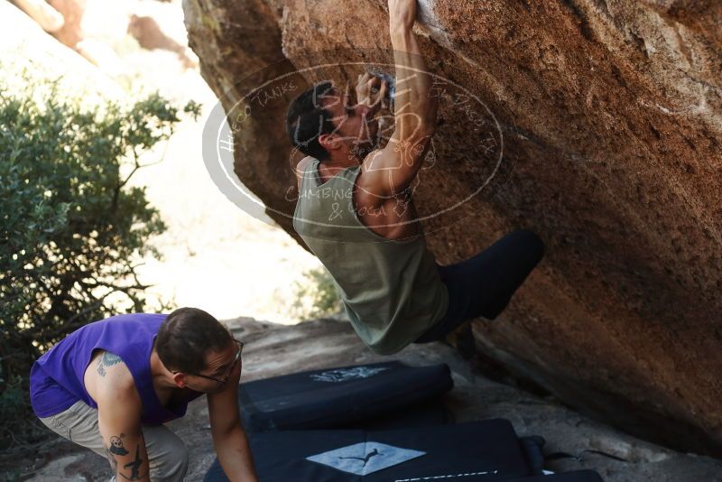 Bouldering in Hueco Tanks on 11/29/2019 with Blue Lizard Climbing and Yoga

Filename: SRM_20191129_1435010.jpg
Aperture: f/3.5
Shutter Speed: 1/250
Body: Canon EOS-1D Mark II
Lens: Canon EF 50mm f/1.8 II