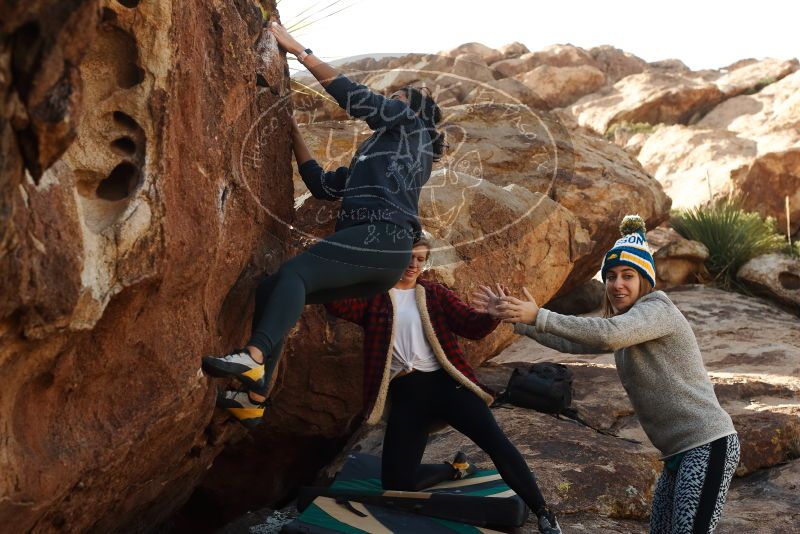 Bouldering in Hueco Tanks on 11/29/2019 with Blue Lizard Climbing and Yoga

Filename: SRM_20191129_1440350.jpg
Aperture: f/5.6
Shutter Speed: 1/250
Body: Canon EOS-1D Mark II
Lens: Canon EF 50mm f/1.8 II