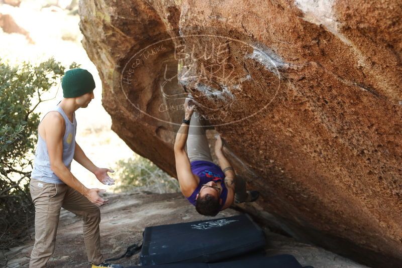Bouldering in Hueco Tanks on 11/29/2019 with Blue Lizard Climbing and Yoga

Filename: SRM_20191129_1446020.jpg
Aperture: f/3.2
Shutter Speed: 1/250
Body: Canon EOS-1D Mark II
Lens: Canon EF 50mm f/1.8 II