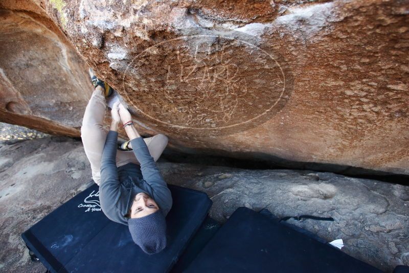 Bouldering in Hueco Tanks on 11/29/2019 with Blue Lizard Climbing and Yoga

Filename: SRM_20191129_1501540.jpg
Aperture: f/3.2
Shutter Speed: 1/250
Body: Canon EOS-1D Mark II
Lens: Canon EF 16-35mm f/2.8 L