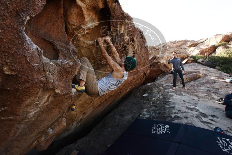 Bouldering in Hueco Tanks on 11/29/2019 with Blue Lizard Climbing and Yoga

Filename: SRM_20191129_1508100.jpg
Aperture: f/9.0
Shutter Speed: 1/250
Body: Canon EOS-1D Mark II
Lens: Canon EF 16-35mm f/2.8 L