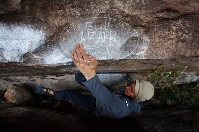 Bouldering in Hueco Tanks on 11/29/2019 with Blue Lizard Climbing and Yoga

Filename: SRM_20191129_1635540.jpg
Aperture: f/4.5
Shutter Speed: 1/250
Body: Canon EOS-1D Mark II
Lens: Canon EF 16-35mm f/2.8 L