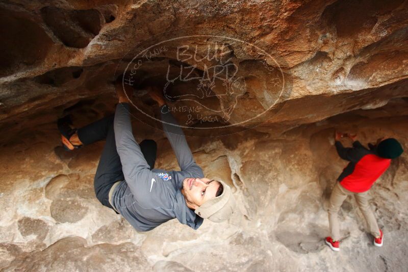Bouldering in Hueco Tanks on 11/29/2019 with Blue Lizard Climbing and Yoga

Filename: SRM_20191129_1657321.jpg
Aperture: f/3.5
Shutter Speed: 1/250
Body: Canon EOS-1D Mark II
Lens: Canon EF 16-35mm f/2.8 L