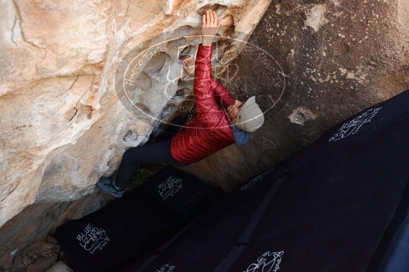 Bouldering in Hueco Tanks on 11/30/2019 with Blue Lizard Climbing and Yoga

Filename: SRM_20191130_1006200.jpg
Aperture: f/4.0
Shutter Speed: 1/250
Body: Canon EOS-1D Mark II
Lens: Canon EF 16-35mm f/2.8 L