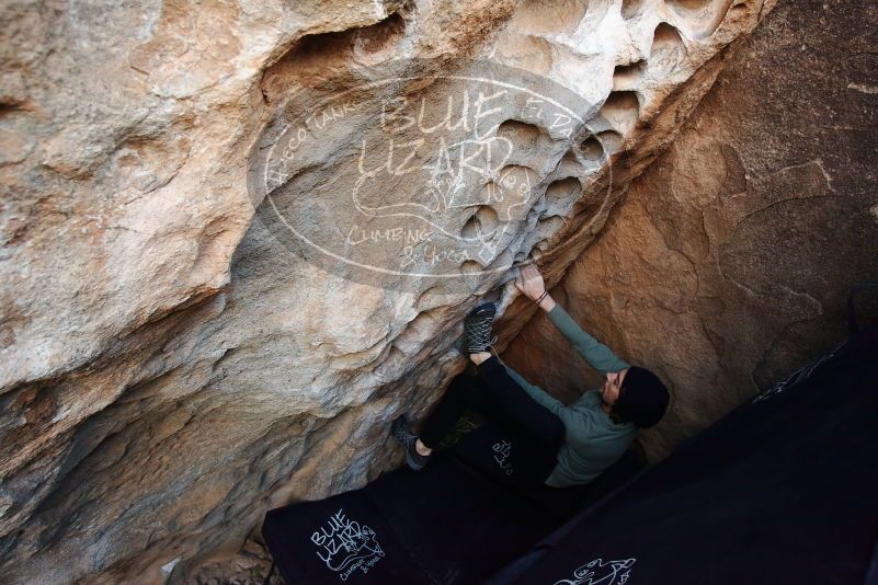 Bouldering in Hueco Tanks on 11/30/2019 with Blue Lizard Climbing and Yoga

Filename: SRM_20191130_1014030.jpg
Aperture: f/4.0
Shutter Speed: 1/250
Body: Canon EOS-1D Mark II
Lens: Canon EF 16-35mm f/2.8 L