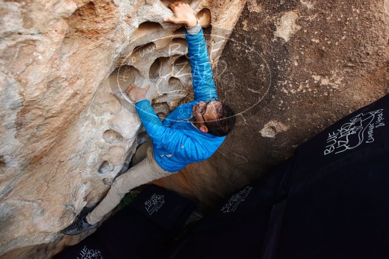 Bouldering in Hueco Tanks on 11/30/2019 with Blue Lizard Climbing and Yoga

Filename: SRM_20191130_1016050.jpg
Aperture: f/4.5
Shutter Speed: 1/250
Body: Canon EOS-1D Mark II
Lens: Canon EF 16-35mm f/2.8 L