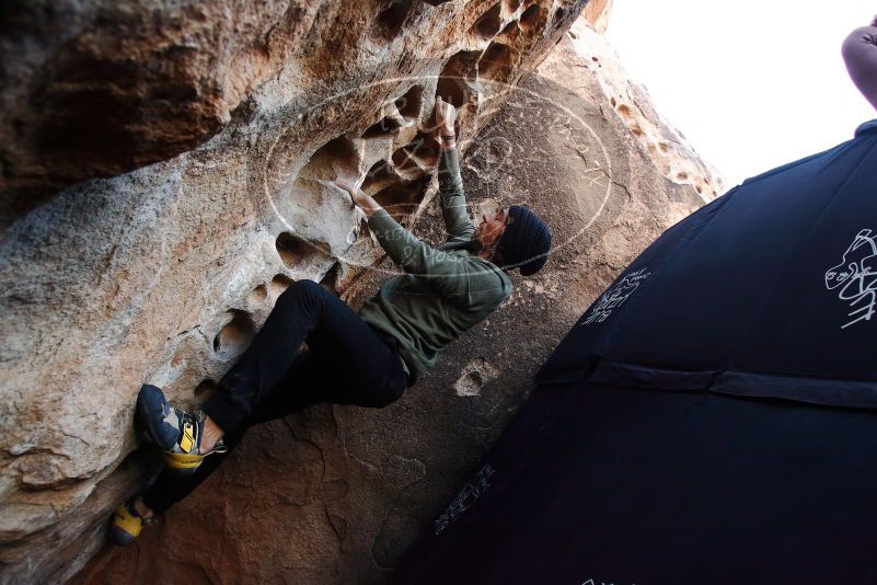 Bouldering in Hueco Tanks on 11/30/2019 with Blue Lizard Climbing and Yoga

Filename: SRM_20191130_1020430.jpg
Aperture: f/4.5
Shutter Speed: 1/250
Body: Canon EOS-1D Mark II
Lens: Canon EF 16-35mm f/2.8 L