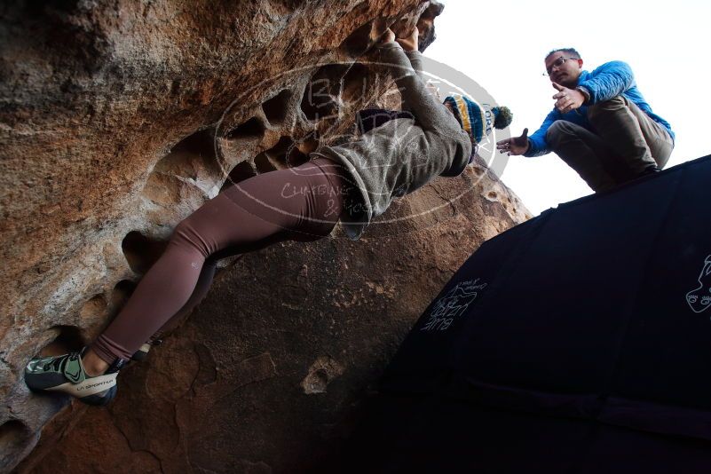 Bouldering in Hueco Tanks on 11/30/2019 with Blue Lizard Climbing and Yoga

Filename: SRM_20191130_1025170.jpg
Aperture: f/6.3
Shutter Speed: 1/250
Body: Canon EOS-1D Mark II
Lens: Canon EF 16-35mm f/2.8 L