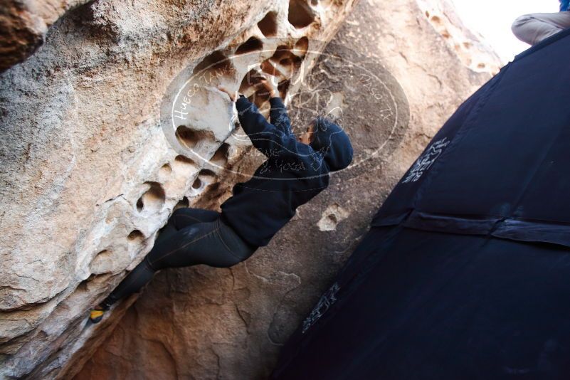 Bouldering in Hueco Tanks on 11/30/2019 with Blue Lizard Climbing and Yoga

Filename: SRM_20191130_1031090.jpg
Aperture: f/3.2
Shutter Speed: 1/250
Body: Canon EOS-1D Mark II
Lens: Canon EF 16-35mm f/2.8 L