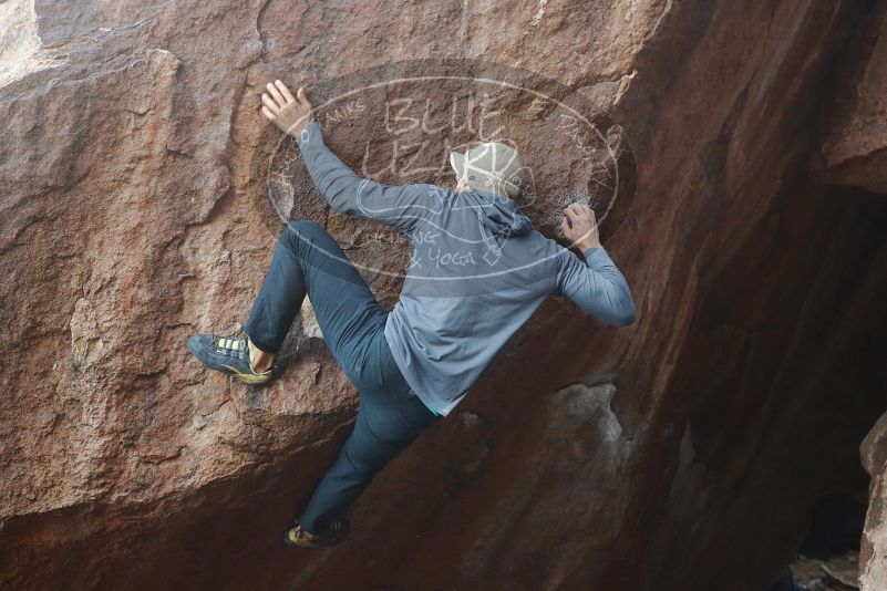 Bouldering in Hueco Tanks on 11/30/2019 with Blue Lizard Climbing and Yoga

Filename: SRM_20191130_1110200.jpg
Aperture: f/5.0
Shutter Speed: 1/250
Body: Canon EOS-1D Mark II
Lens: Canon EF 50mm f/1.8 II