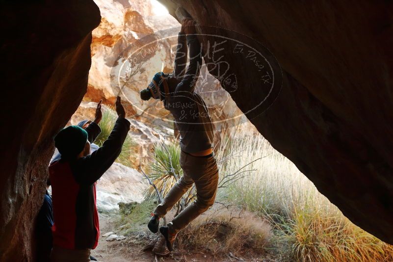 Bouldering in Hueco Tanks on 11/30/2019 with Blue Lizard Climbing and Yoga

Filename: SRM_20191130_1126201.jpg
Aperture: f/4.5
Shutter Speed: 1/250
Body: Canon EOS-1D Mark II
Lens: Canon EF 50mm f/1.8 II